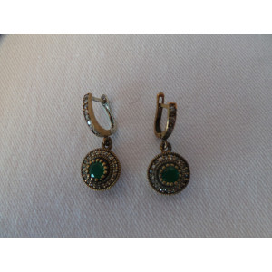 Silver & Jade Stone  Jewelry Set - HA1038-Persian Handicrafts