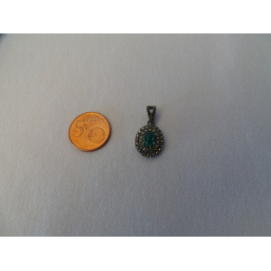 Silver & Jade Stone  Jewelry Set - HA1040-Persian Handicrafts