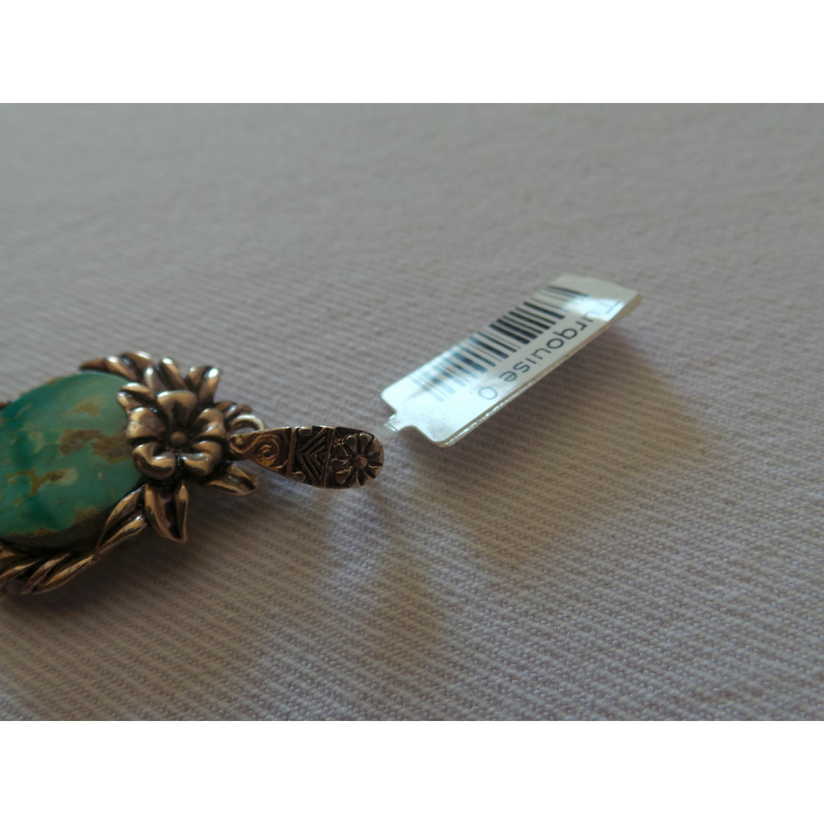 Handmade Turquoise Stone and Silver Pendant  - HA2090-Persian Handicrafts