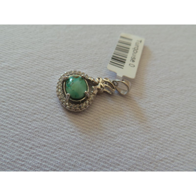 Handmade Turquoise Stone and Silver Pendant  - HA2091