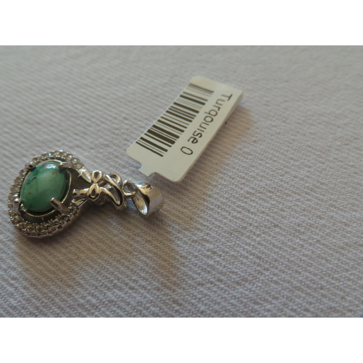 Handmade Turquoise Stone and Silver Pendant  - HA2091-Persian Handicrafts