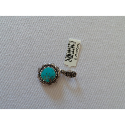 Handmade Turquoise Stone and Silver Pendant  - HA2092