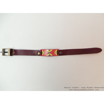 Enamel Minakari Leather Bracelet - HA3035