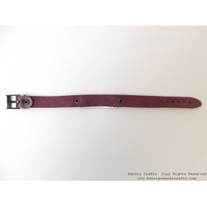 Enamel Minakari Leather Bracelet - HA3035-Persian Handicrafts