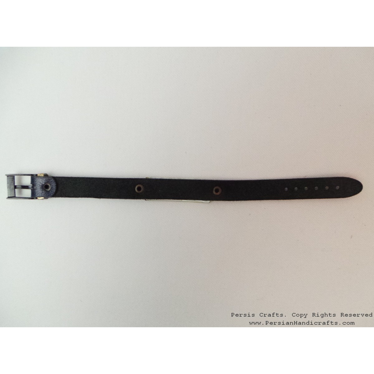 Enamel Minakari Leather Bracelet - HA3036-Persian Handicrafts