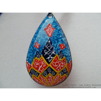 Enamel Minakari Pendant & Leather Necklace - HA3040 Enamel Minakari Pendant & Leather Necklace - HA3040