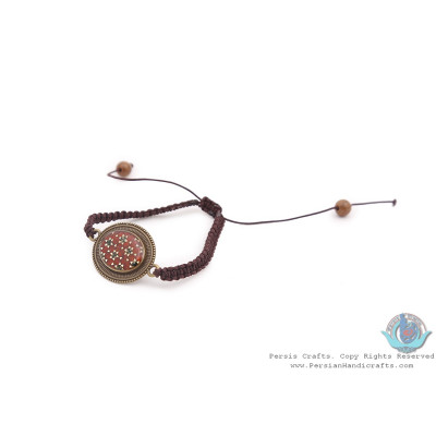 Brass & Khatam Adjustable Bracelet with Cotton Strap - HA3906