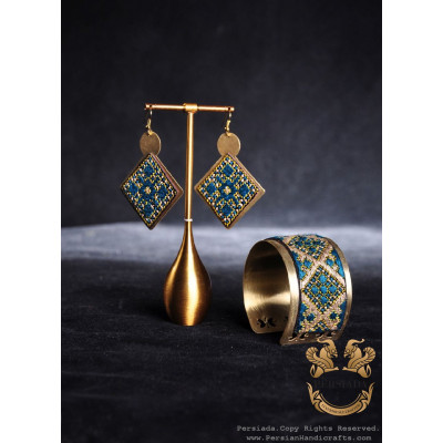 Brass  Bracelet Earrings Set | Balouch Needlework | PHW2001 Brass  Bracelet Earrings Set | Balouch Needlework | PHW2001