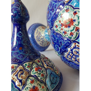 Enamel on Copper Pedestal Candy/Nut Bowl Dish - HE2021-Persian Handicrafts