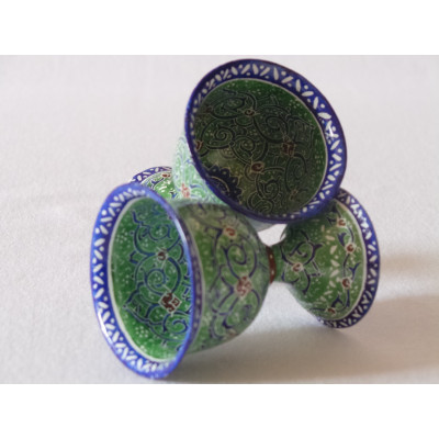 Enamel on Copper Whiskey Shot - 2Sets - HE20281