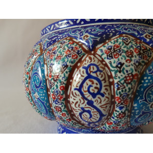 Enamel on Copper Sugar Pot/Candy Dish - HE2029-Persian Handicrafts