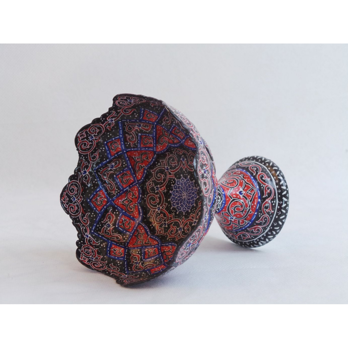 Enamel on Copper Pedestal Candy/Nut Bowl Dish - HE3002-Persian Handicrafts