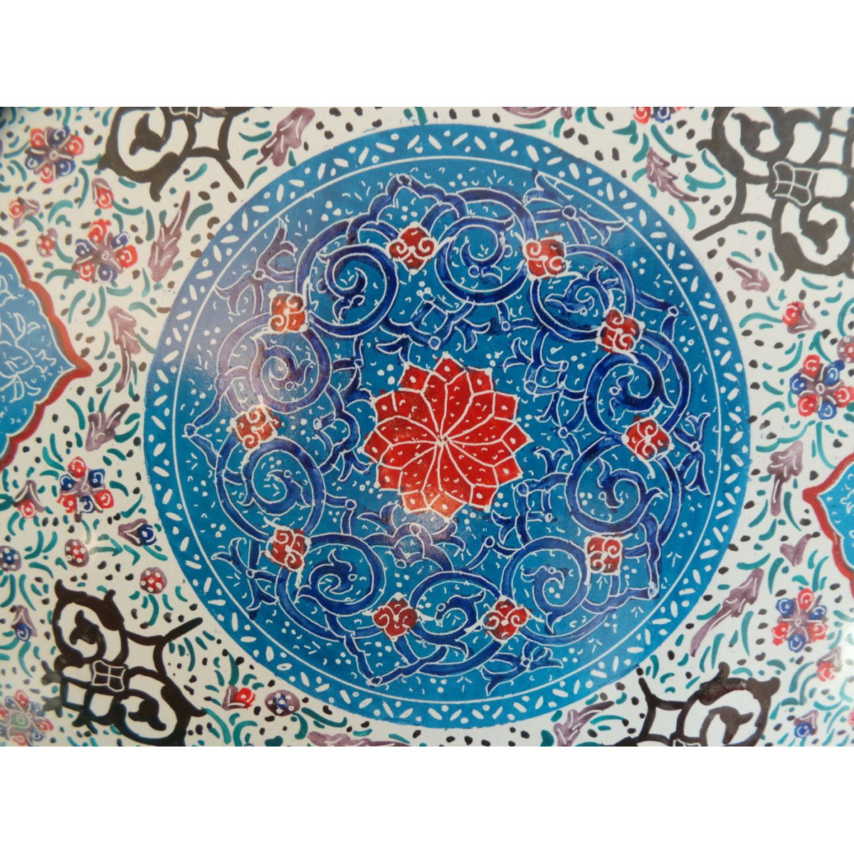 Enameled Wall Hanging Plate - HE3004-Persian Handicrafts