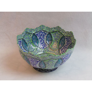 Enameled Bowl Greenish Candy Dish - HE3006-Persian Handicrafts