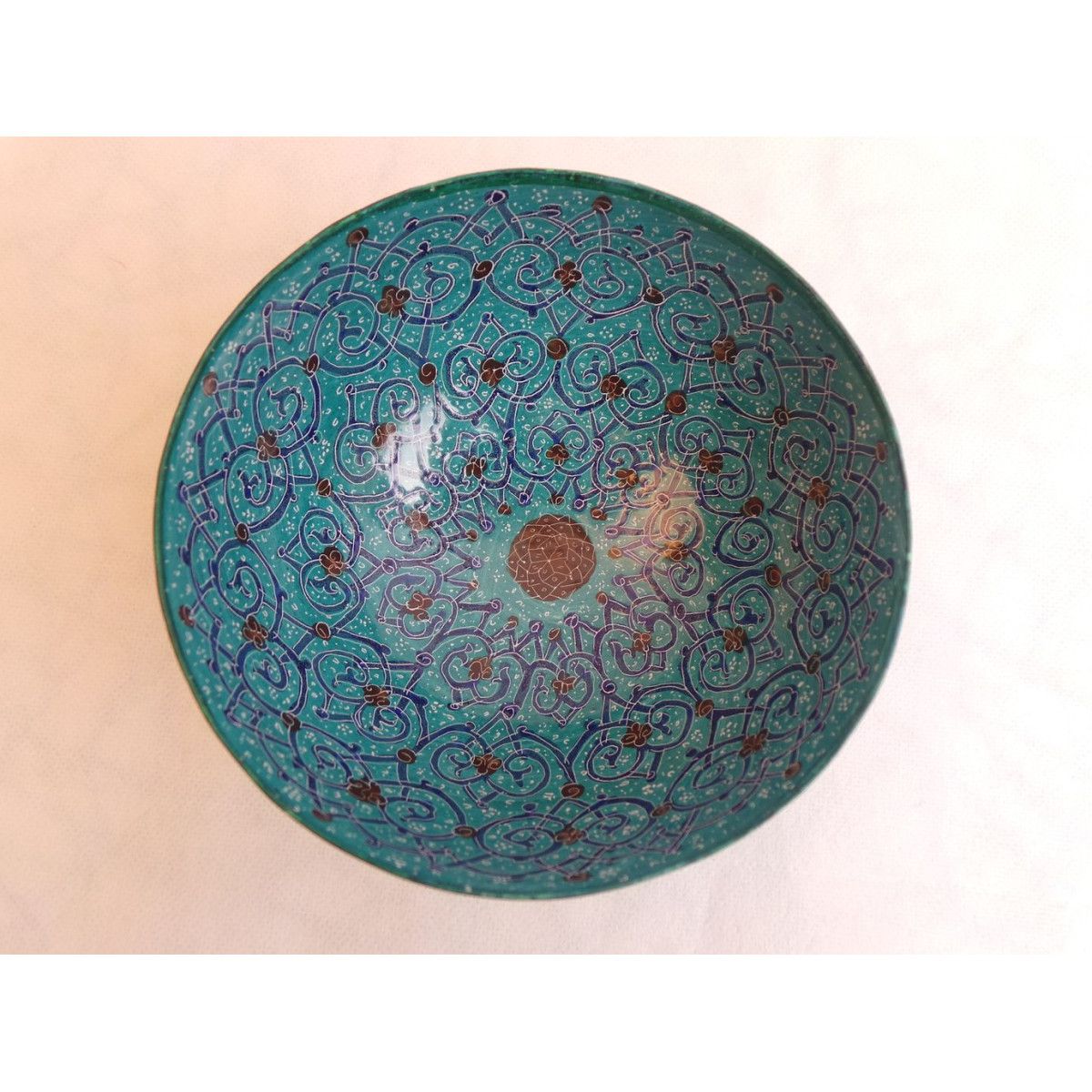 Enamel on Copper Candy/Nuts Bowl - HE3008-Persian Handicrafts
