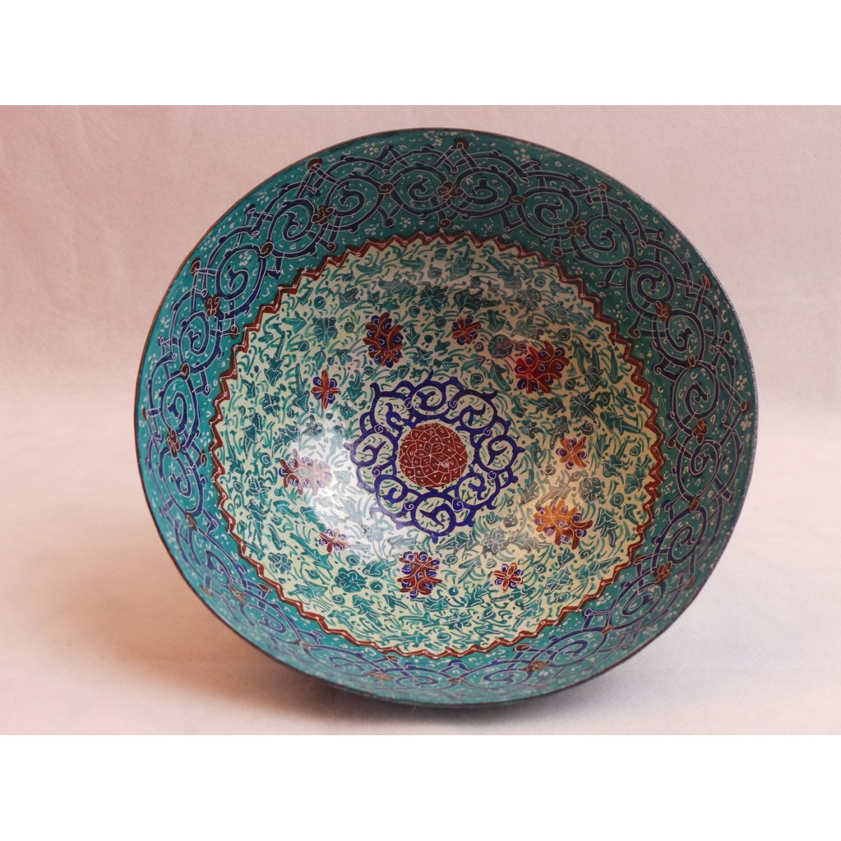 Enamel on Copper Candy/Nuts Bowl - HE3009-Persian Handicrafts