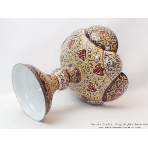 Enamel on Copper Pedestal Candy/Nut Bowl Dish - HE3010-Persian Handicrafts