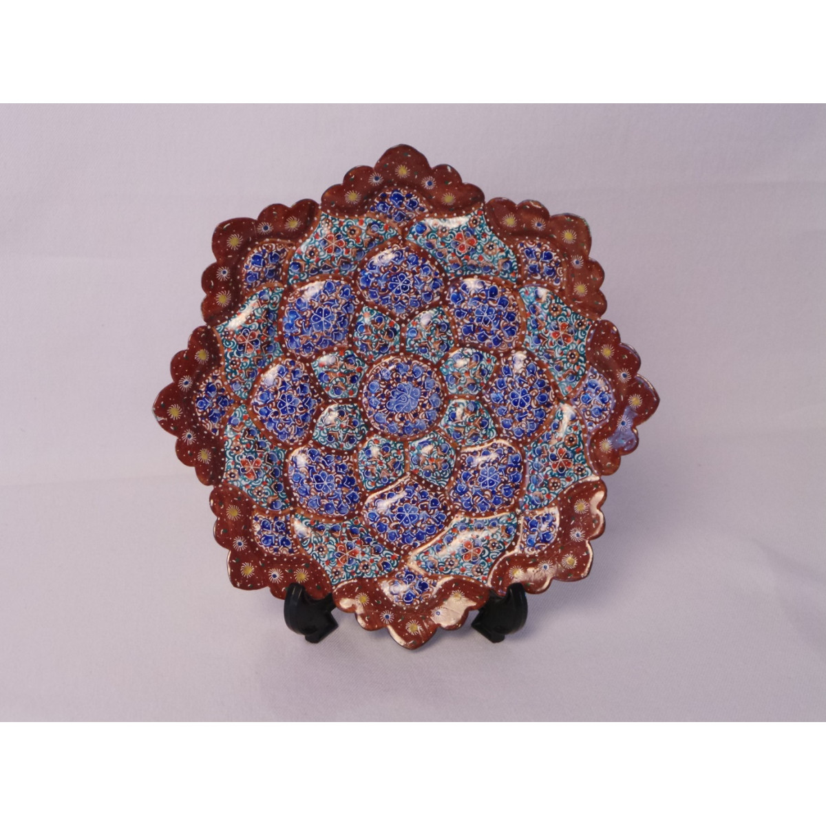 Enameled Wall Hanging Plate - HE3012-Persian Handicrafts