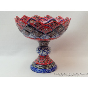 Enamel on Copper Pedestal Candy/Nut Bowl Dish - HE3013-Persian Handicrafts