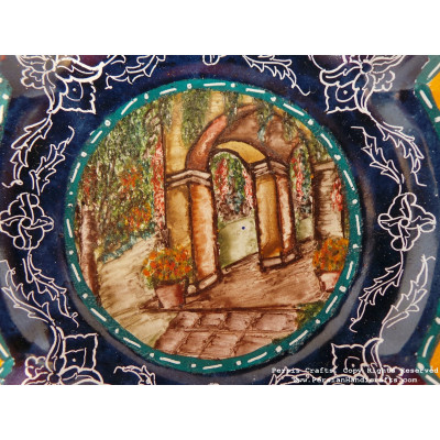 Garden Design Ash Tray - Enamel (Minakari) HE3027 Garden Design Ash Tray - Enamel (Minakari) HE3027