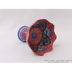 Pedestal Compote Candy Dish - Enamel (Minakari) on Copper - HE3033-Persian Handicrafts