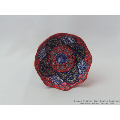 Pedestal Compote Candy Dish - Enamel (Minakari) on Copper - HE3033 Pedestal Compote Candy Dish - Enamel (Minakari) on Copper - HE3033