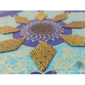 Modern Style Enamel & Khatam on Copper Pedestal Candy/Nut Dish - HE3036-Persian Handicrafts