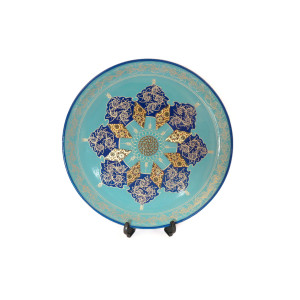 New Style Wall Hanging Plate - Enamel (Minakari) & Khatam - HE3037-Persian Handicrafts
