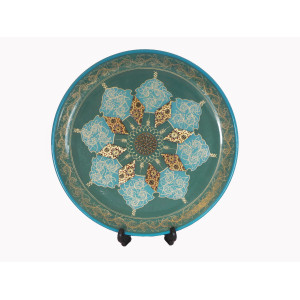 New Style Wall Hanging Plate - Enamel (Minakari) & Khatam - HE3038-Persian Handicrafts