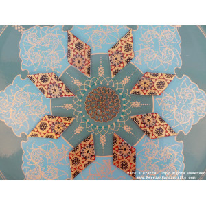 New Style Wall Hanging Plate - Enamel (Minakari) & Khatam - HE3038-Persian Handicrafts