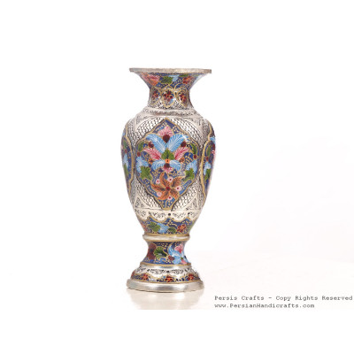 Enamel Engraved Flower Vase - HE3047