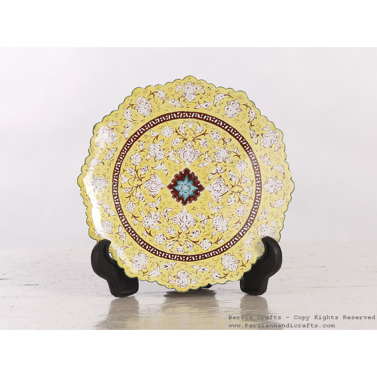Enamel (Minakari) Wall Hanging Plate - HE3051-Persian Handicrafts