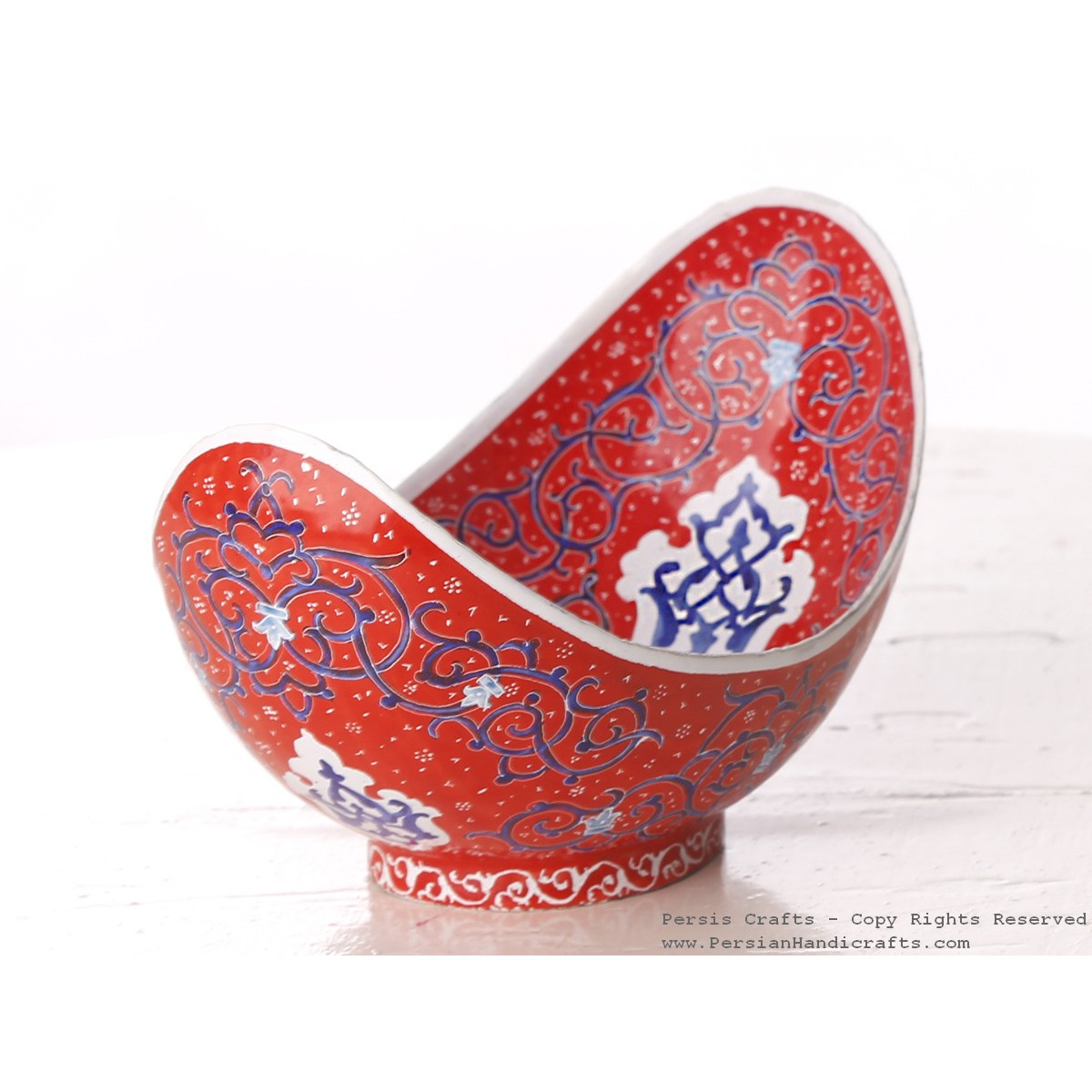 Enamel (Minakari) Kashkool Candy Dish & Plate - HE3053-Persian Handicrafts