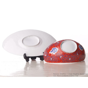 Enamel (Minakari) Kashkool Candy Dish & Plate - HE3053-Persian Handicrafts