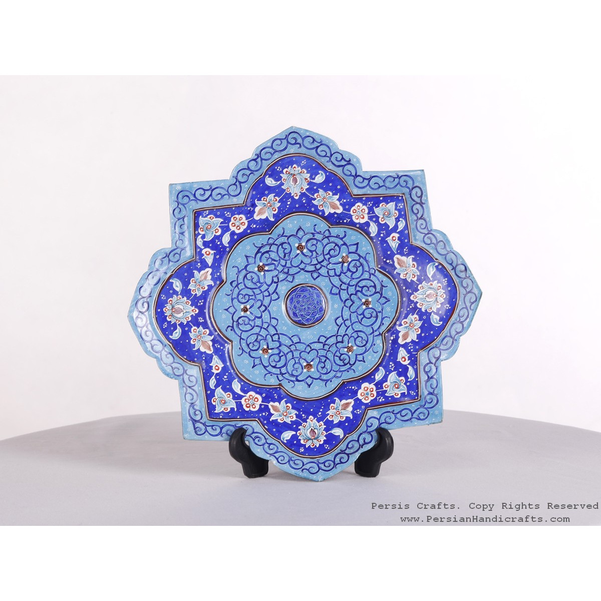 Enamel (Minakari) Wall Hanging Plate  - HE3601-Persian Handicrafts