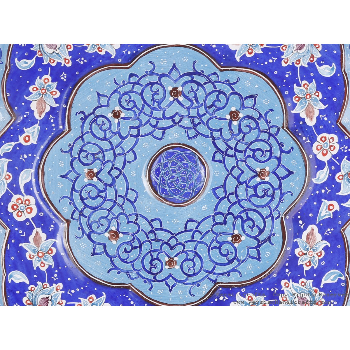 Enamel (Minakari) Wall Hanging Plate  - HE3601-Persian Handicrafts