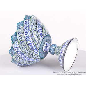Enamel (Minakari) Pedestal Compote Candy Dish - HE3607-Persian Handicrafts