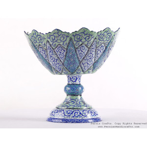 Enamel (Minakari) Pedestal Compote Candy Dish - HE3608-Persian Handicrafts
