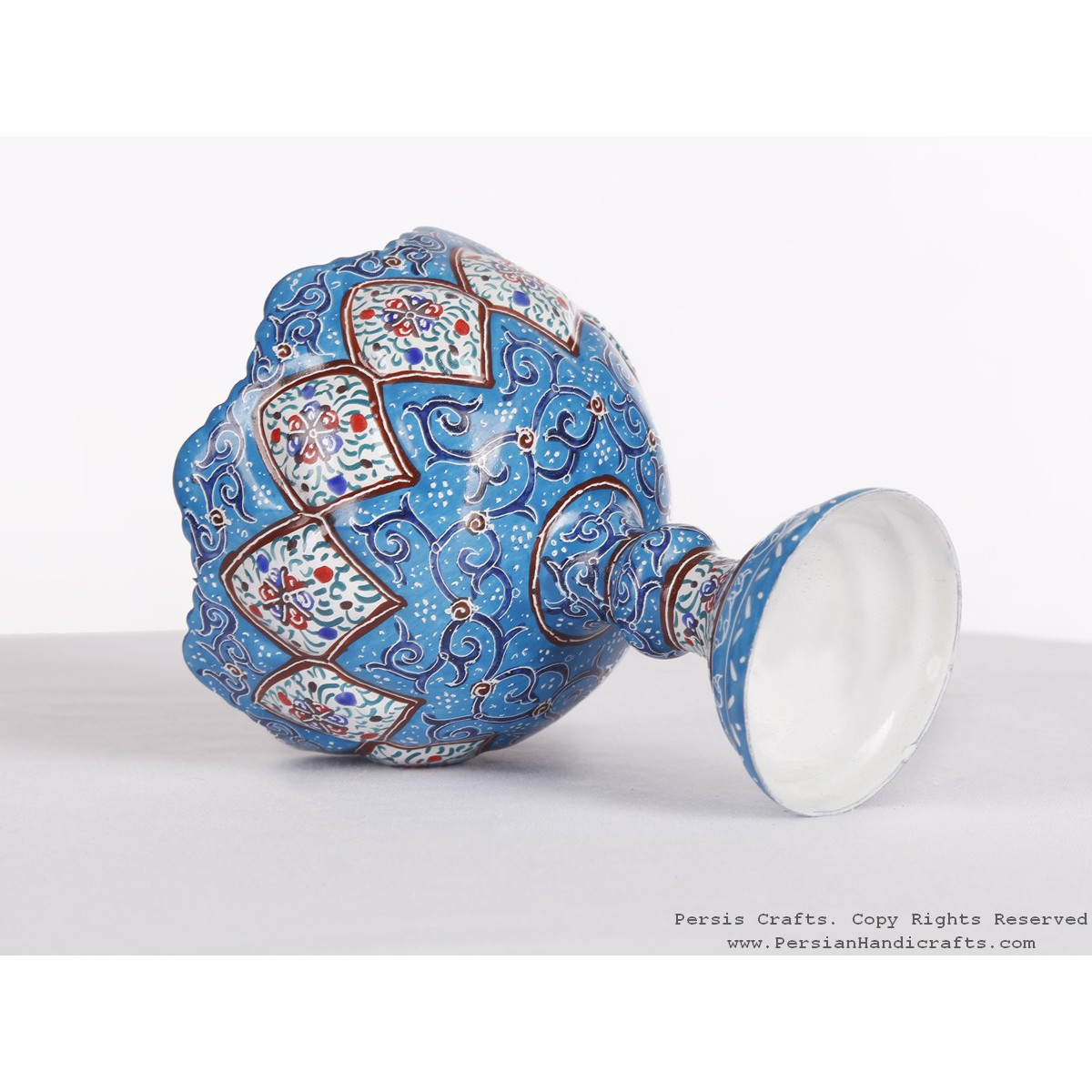 Enamel (Minakari) Pedestal Compote Candy Dish - HE3610-Persian Handicrafts