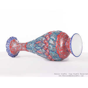 Enamel (Minakari) Flower Vase - HE3611-Persian Handicrafts
