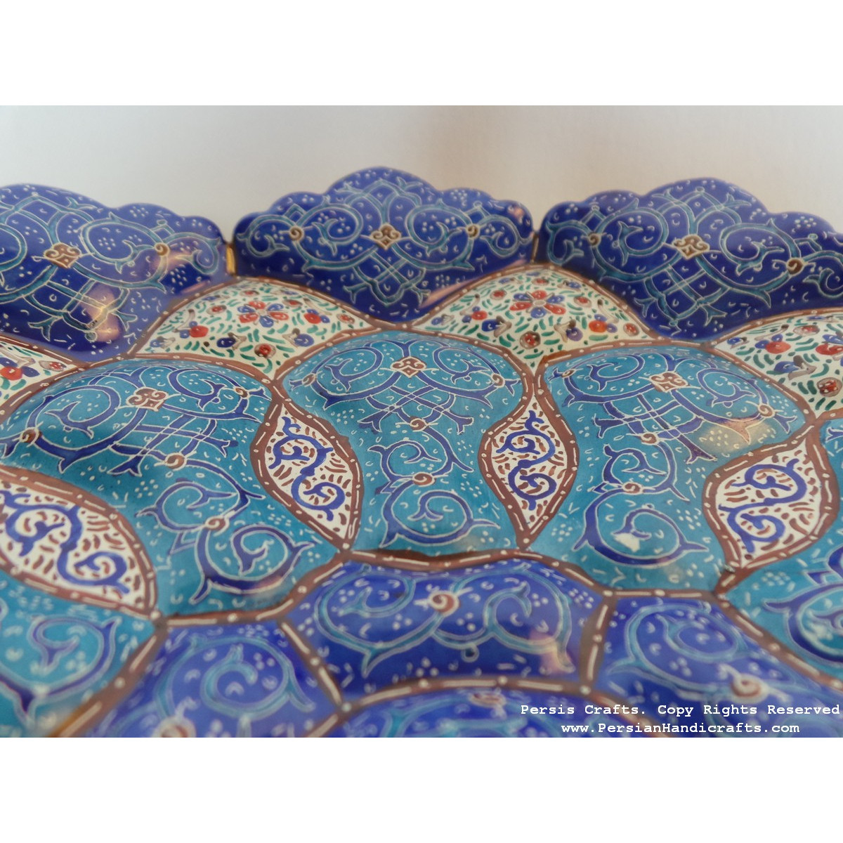 Enamel (Minakari) Wall Hanging Plate - HE3617-Persian Handicrafts