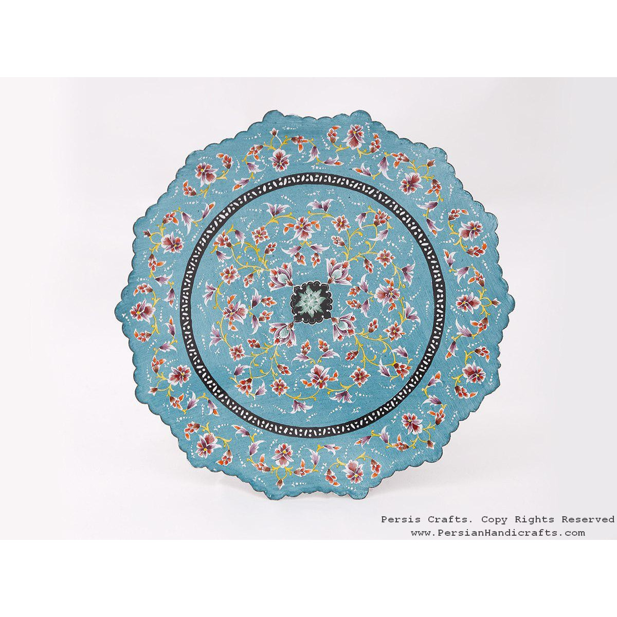 Enamel (Minakari) Wall Hanging Plate - HE3702-Persian Handicrafts
