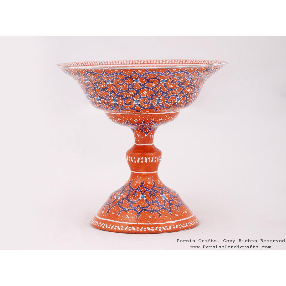 Enamel (Minakari) Pedestal Compote Candy Dish - HE3706-Persian Handicrafts