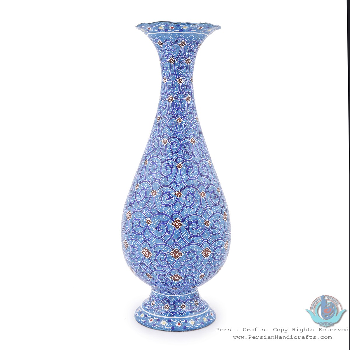 Enamel (Minakari) Flower Vase - HE3806-Persian Handicrafts