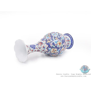 Enamel Protruded Toranj Minakari Flower Vase - HE3901-Persian Handicrafts