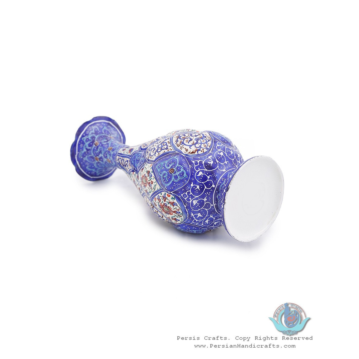 Enamel Classical Eslimi Toranj Minakari Flower Vase - HE3902-Persian Handicrafts