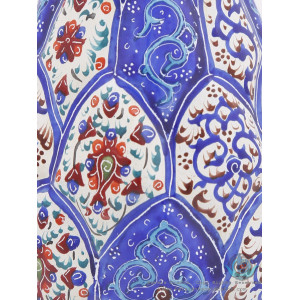 Enamel Classical Eslimi Toranj Minakari Flower Vase - HE3902-Persian Handicrafts