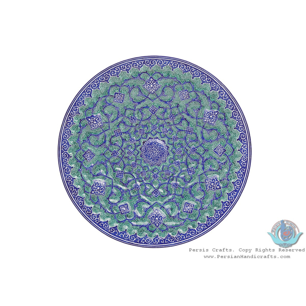 Enamel Protruded Eslimi Minakari Wall Hanging Plate - HE3905-Persian Handicrafts