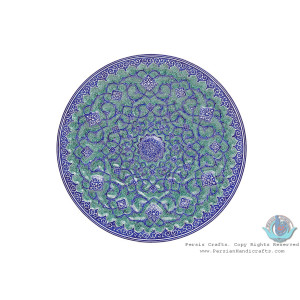 Enamel Protruded Eslimi Minakari Wall Hanging Plate - HE3905-Persian Handicrafts