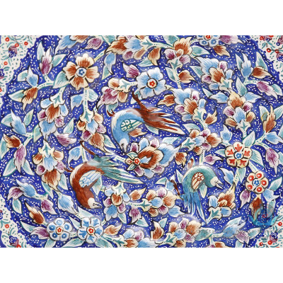 Enamel Protruded Flower Bird Minakari Wall Hanging Plate - HE3907 Enamel Protruded Flower Bird Minakari Wall Hanging Plate - HE3907